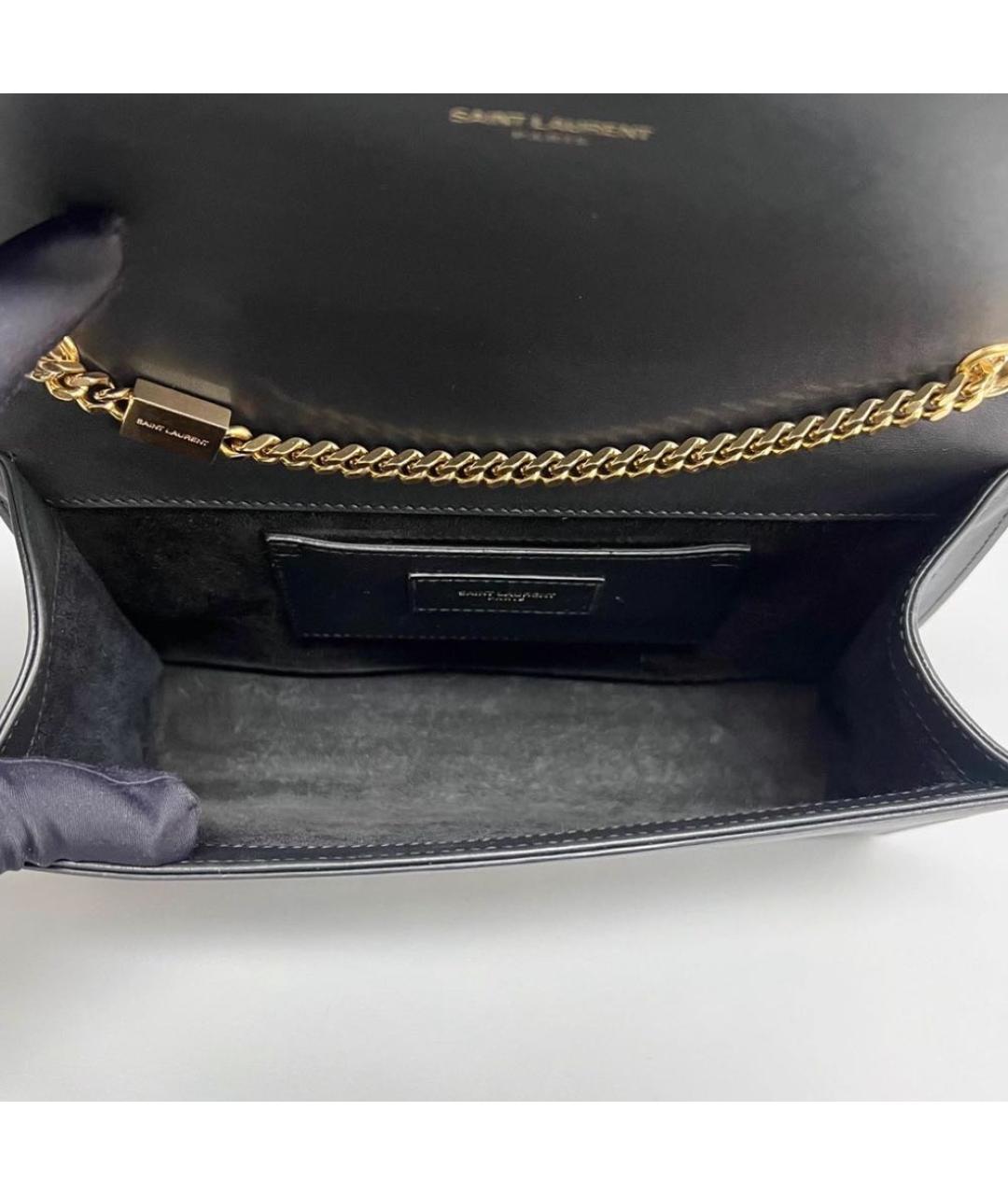 SAINT LAURENT Черная кожаная сумка через плечо, фото 6