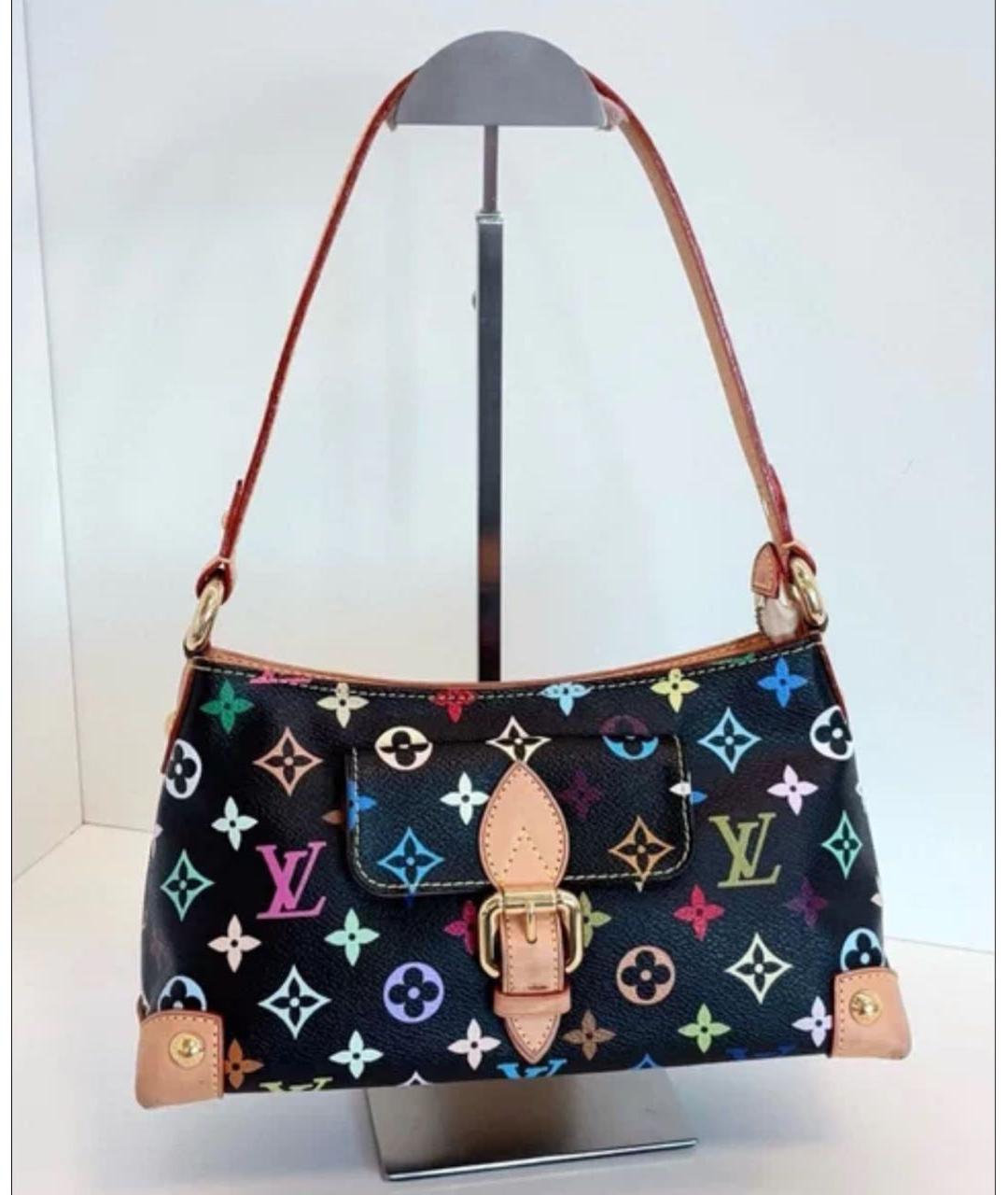 LOUIS VUITTON Черная кожаная сумка через плечо, фото 5