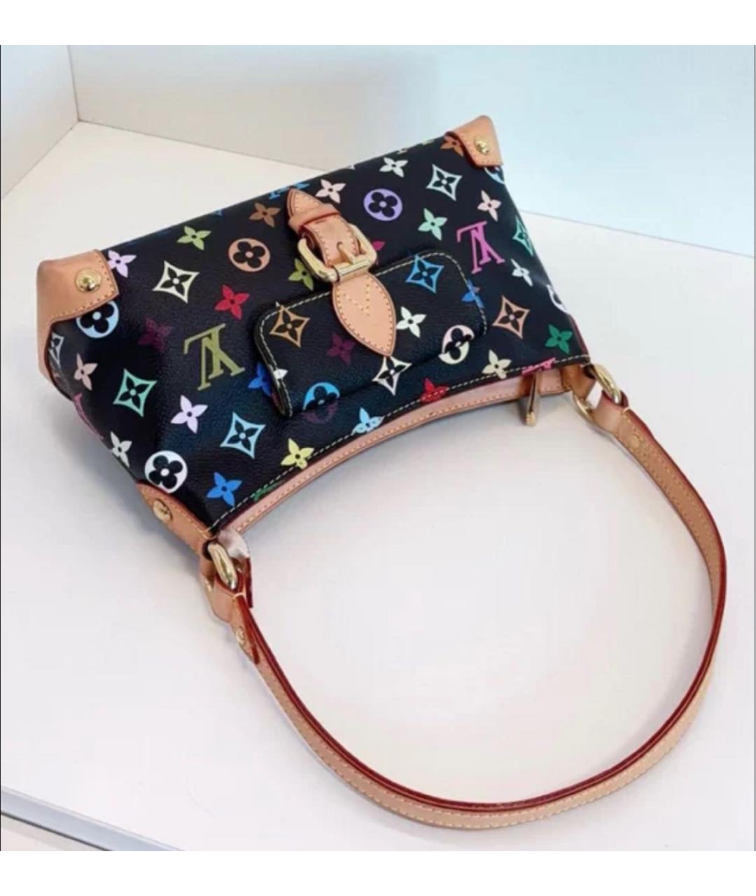 LOUIS VUITTON Черная кожаная сумка через плечо, фото 3