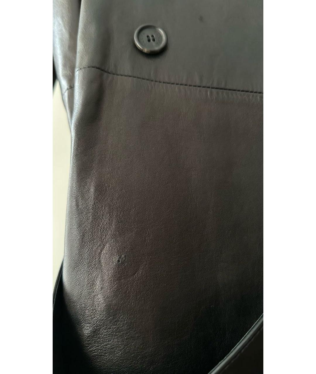 PRADA Черный кожаный тренч/плащ, фото 4