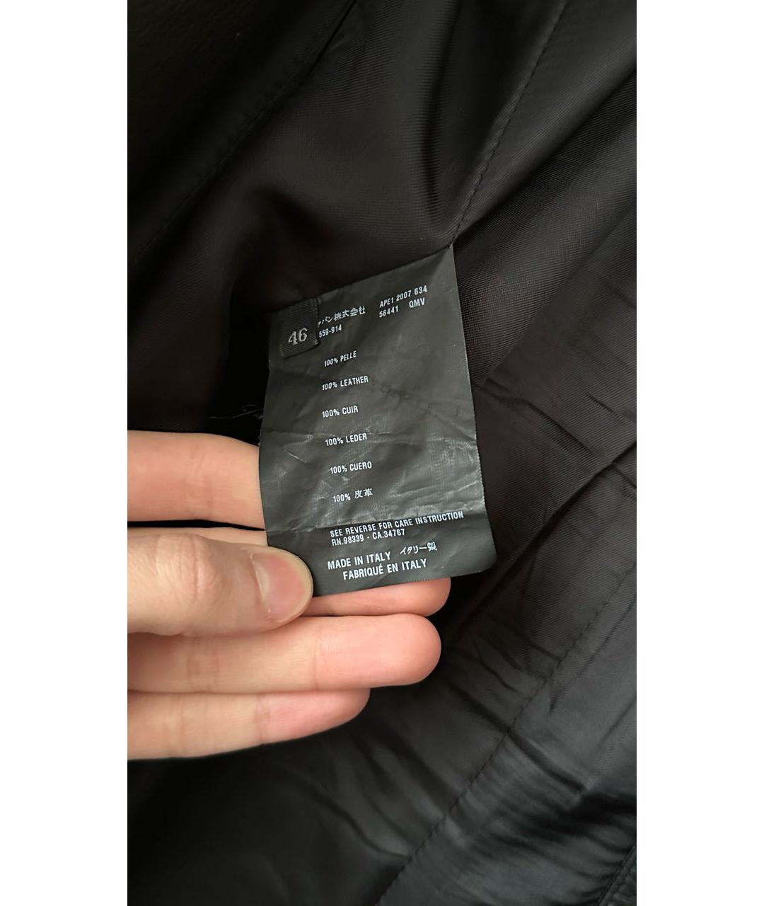 PRADA Черный кожаный тренч/плащ, фото 6