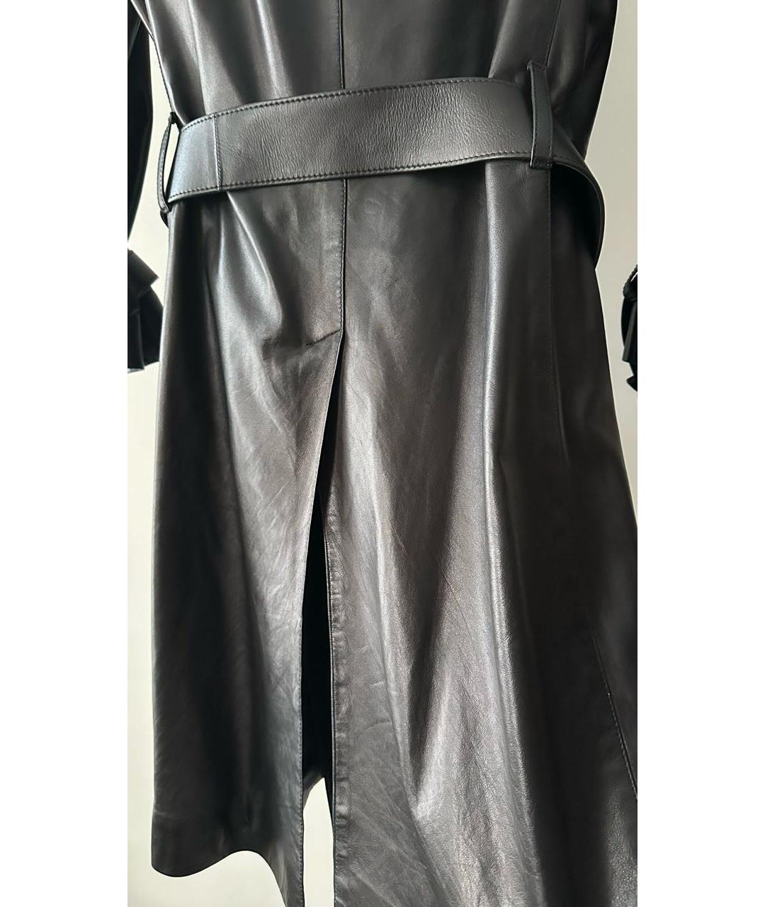 PRADA Черный кожаный тренч/плащ, фото 7