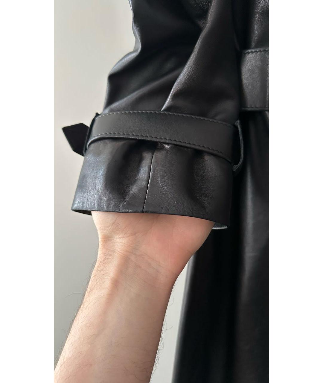 PRADA Черный кожаный тренч/плащ, фото 5