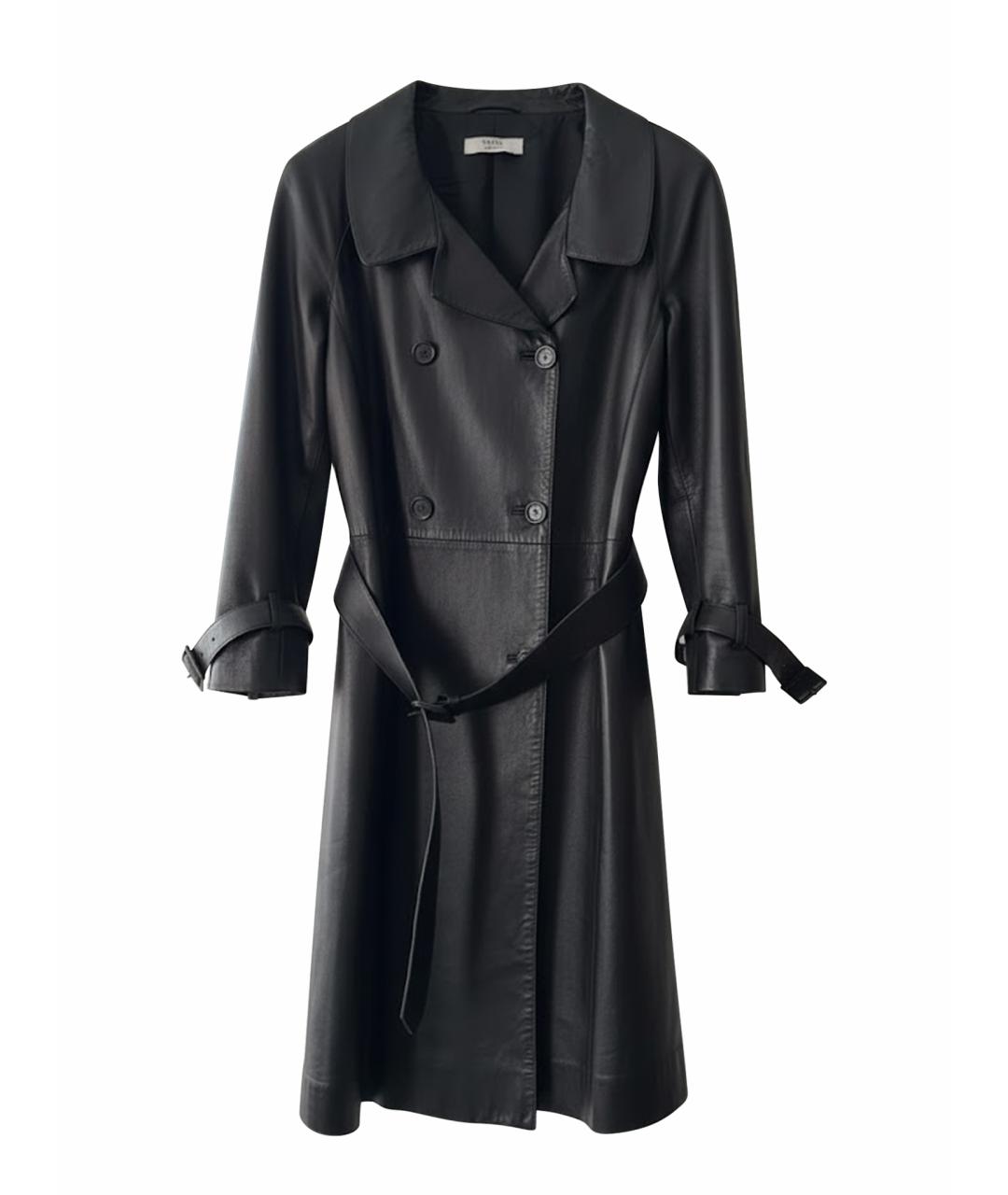 PRADA Черный кожаный тренч/плащ, фото 1