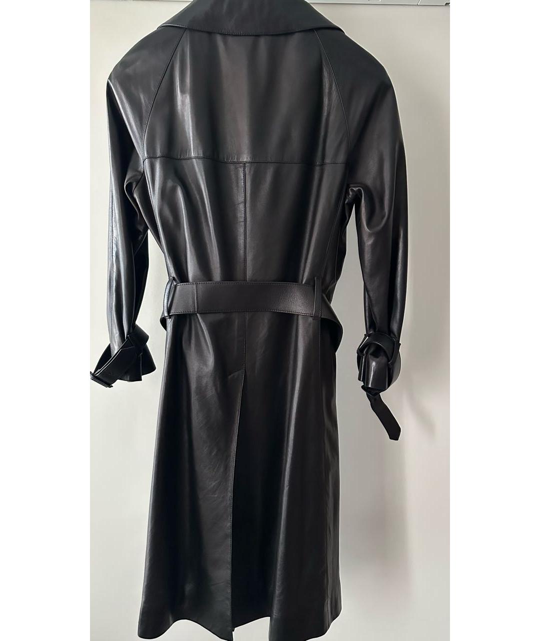 PRADA Черный кожаный тренч/плащ, фото 2