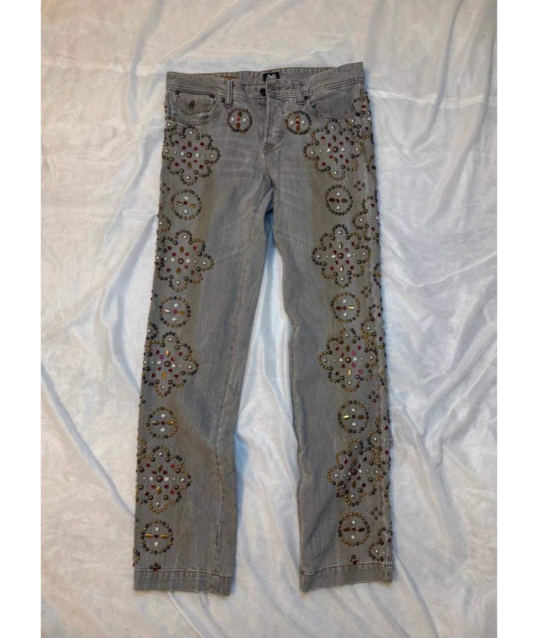 DOLCE&GABBANA Серые хлопковые прямые джинсы, фото 7