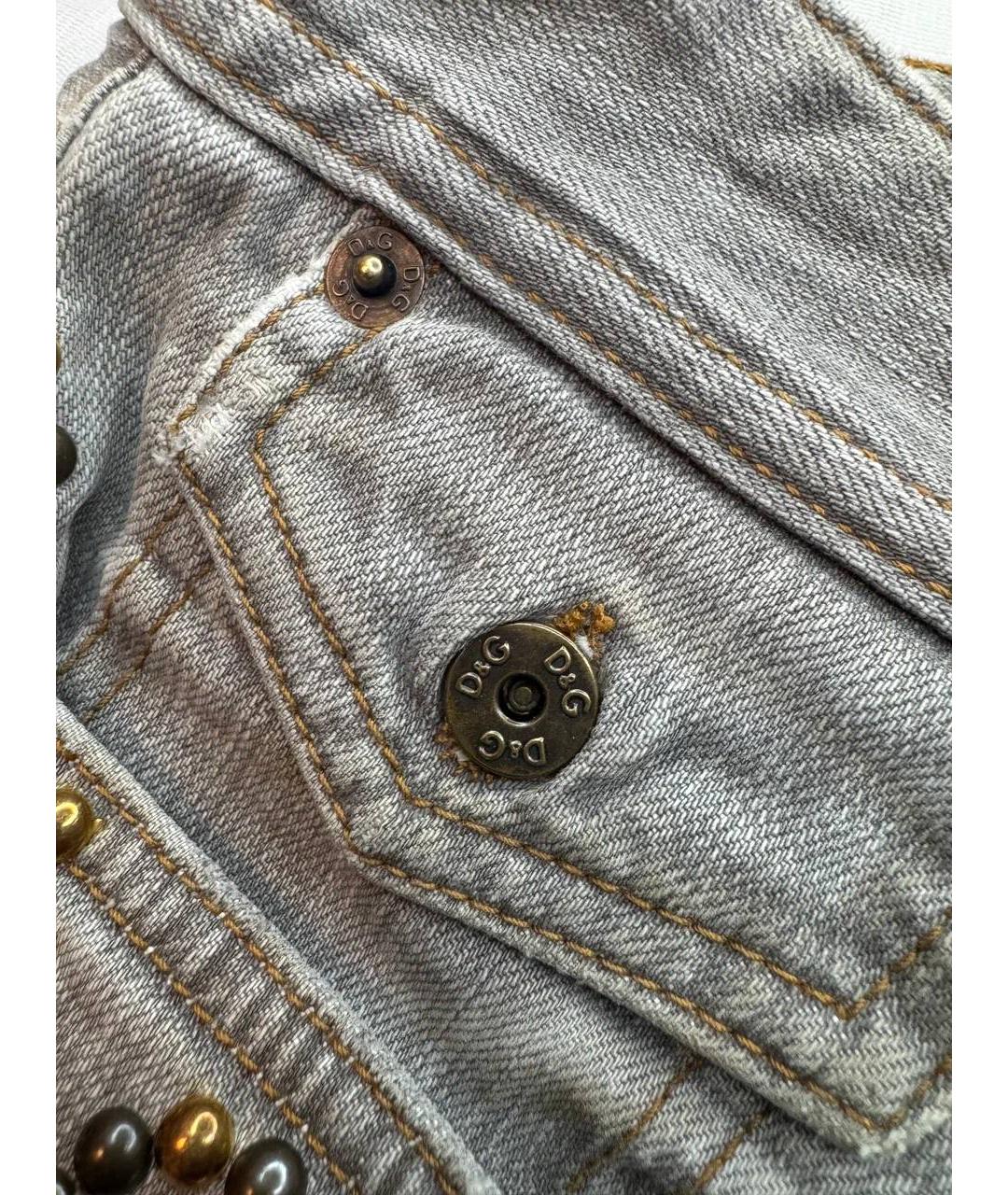 DOLCE&GABBANA Серые хлопковые прямые джинсы, фото 5