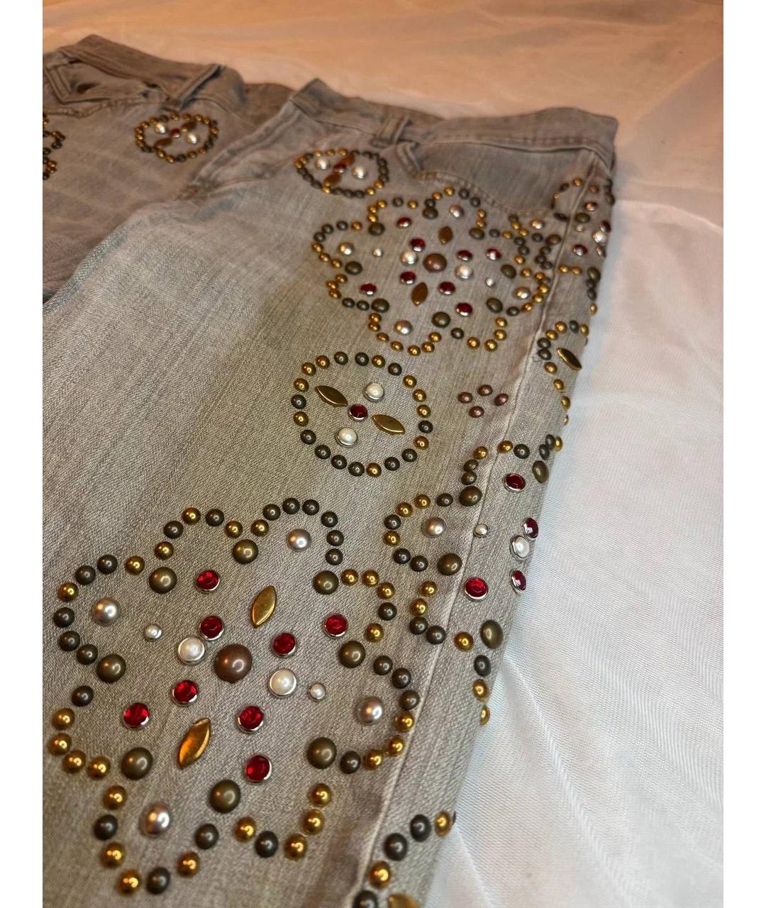 DOLCE&GABBANA Серые хлопковые прямые джинсы, фото 3