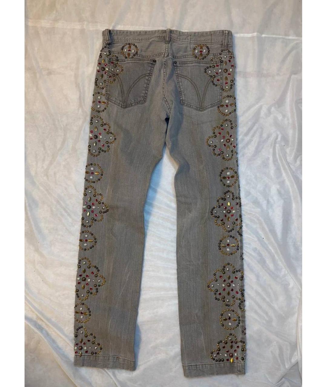 DOLCE&GABBANA Серые хлопковые прямые джинсы, фото 2