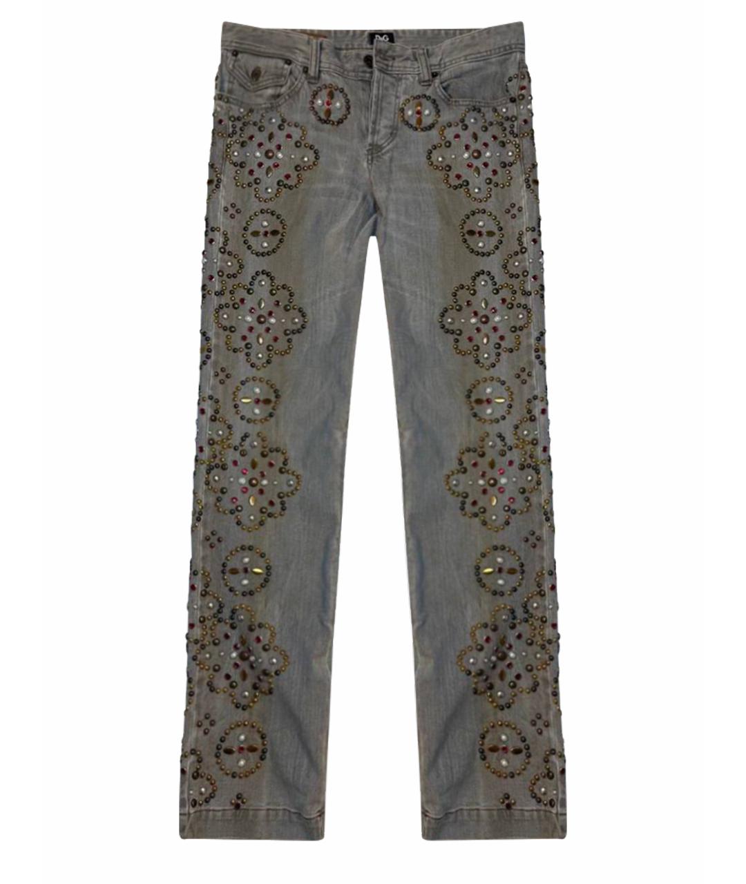 DOLCE&GABBANA Серые хлопковые прямые джинсы, фото 1