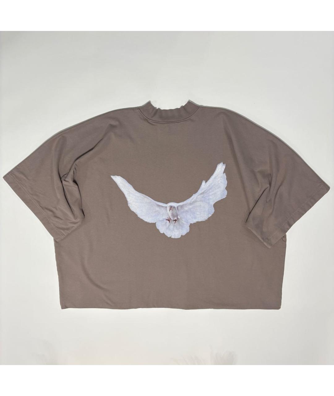 YEEZY Бежевая хлопковая футболка, фото 3