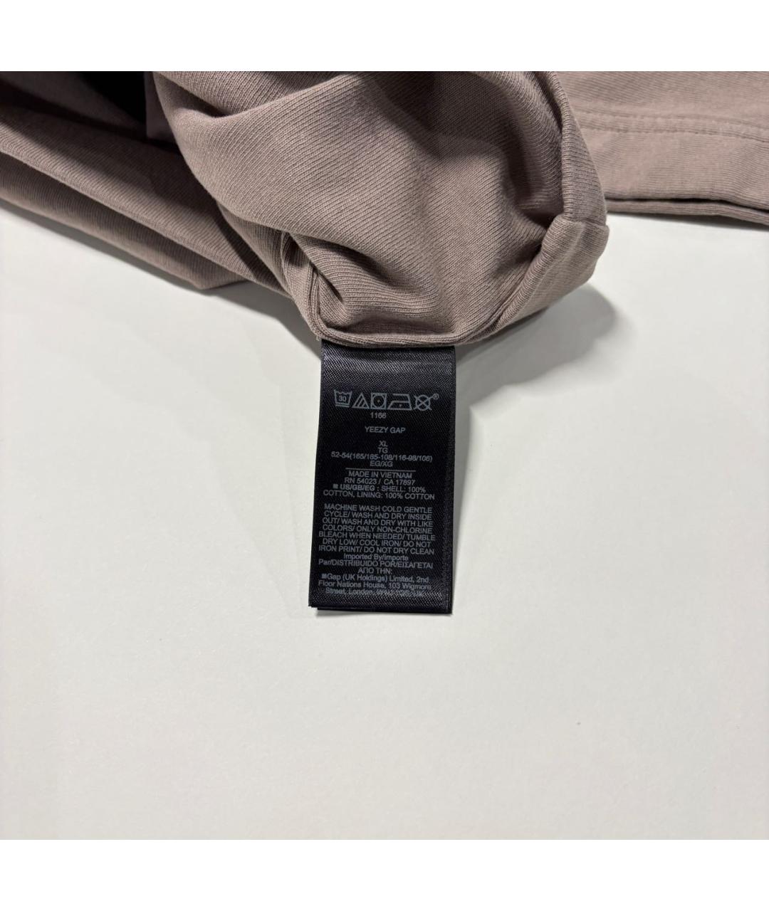 YEEZY Бежевая хлопковая футболка, фото 6