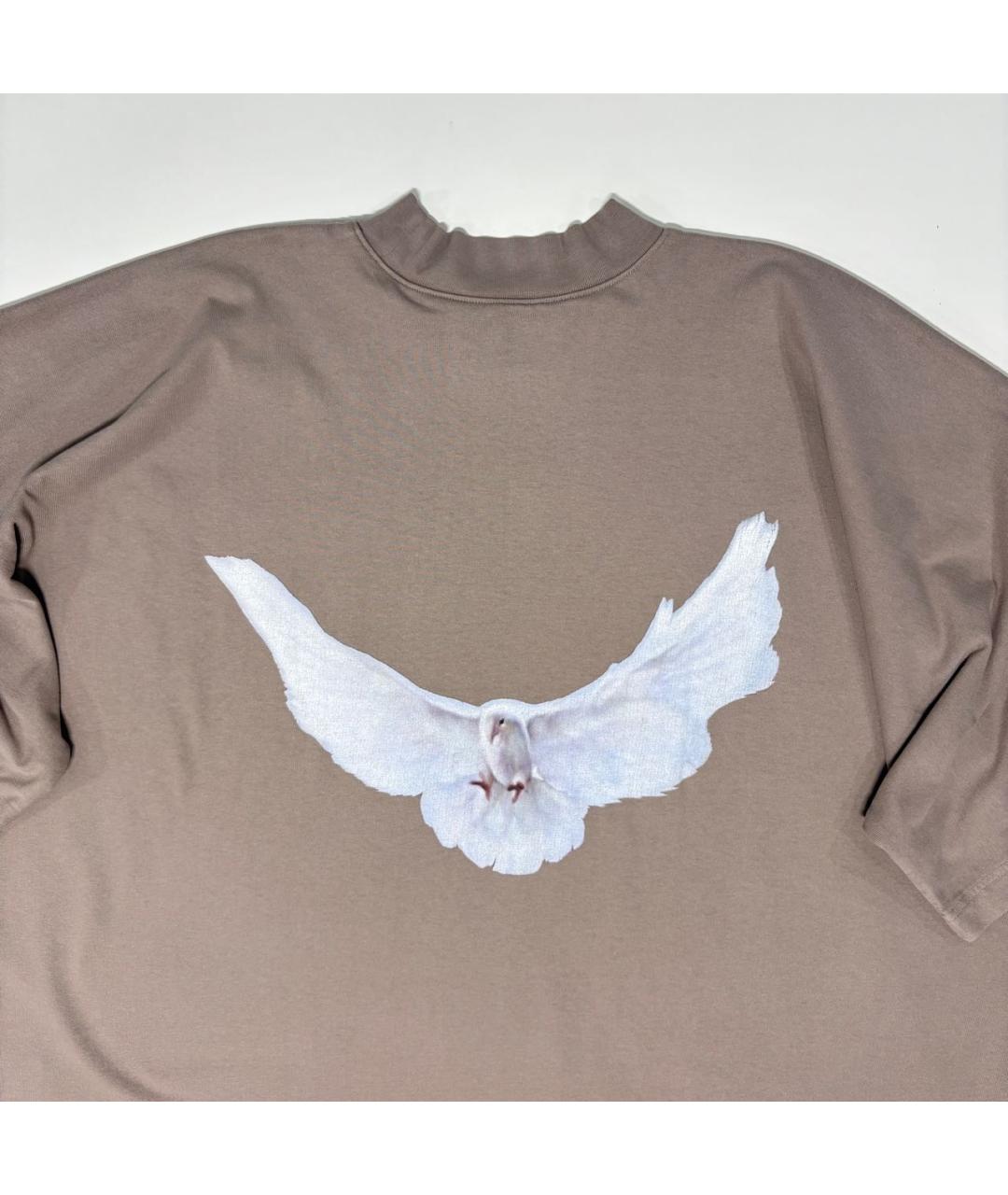 YEEZY Бежевая хлопковая футболка, фото 4