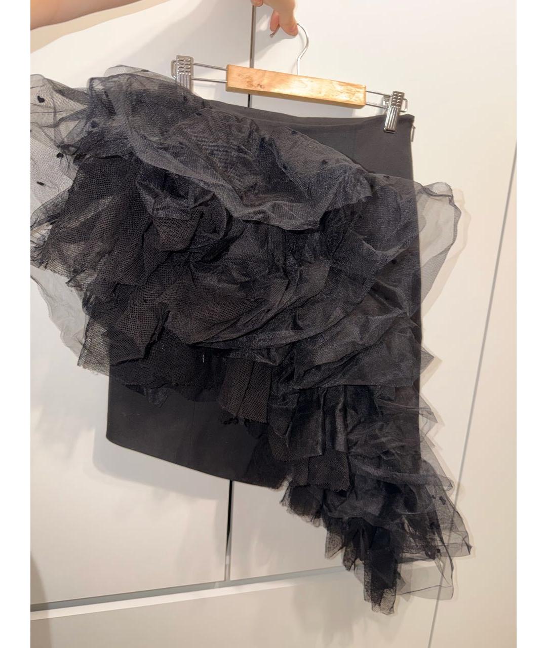 SAINT LAURENT Черная юбка мини, фото 2