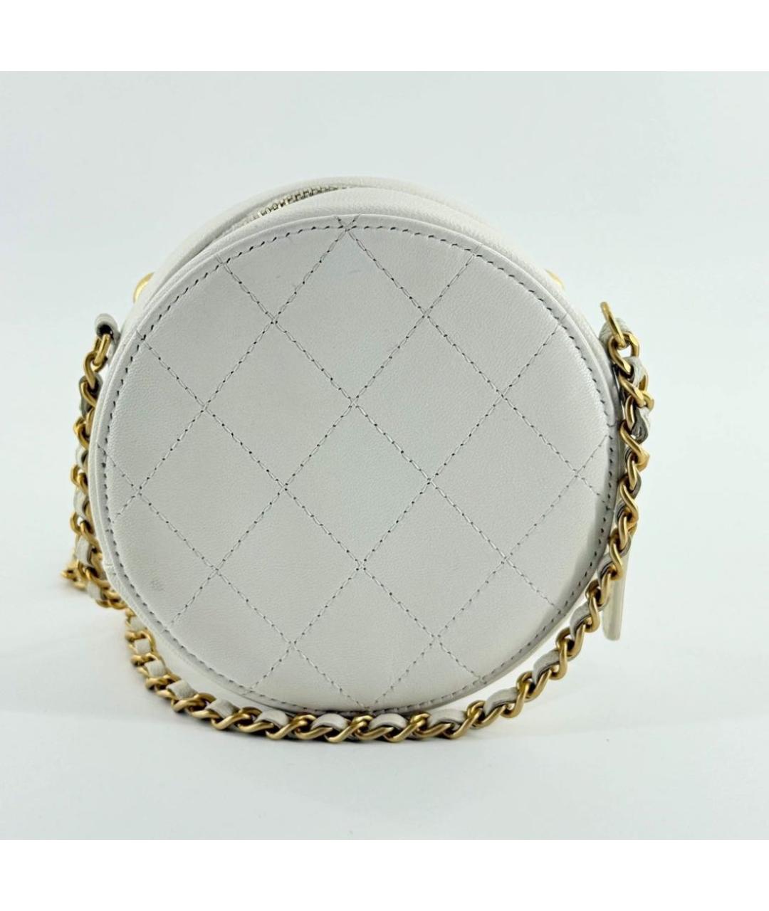 CHANEL Белая кожаная сумка через плечо, фото 3