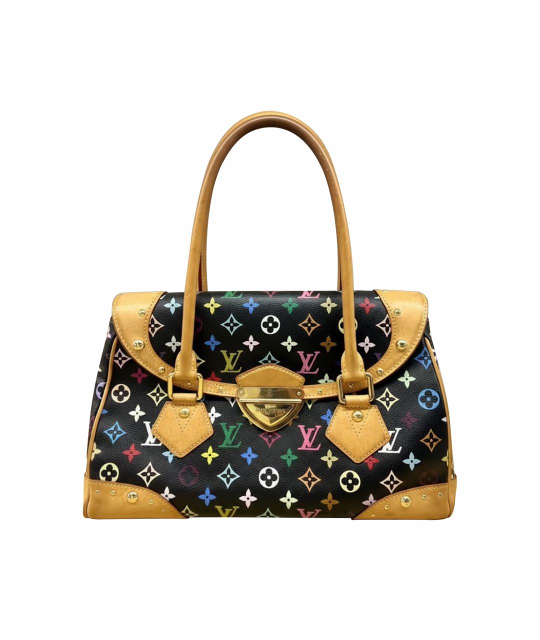 LOUIS VUITTON Черная кожаная сумка с короткими ручками, фото 1