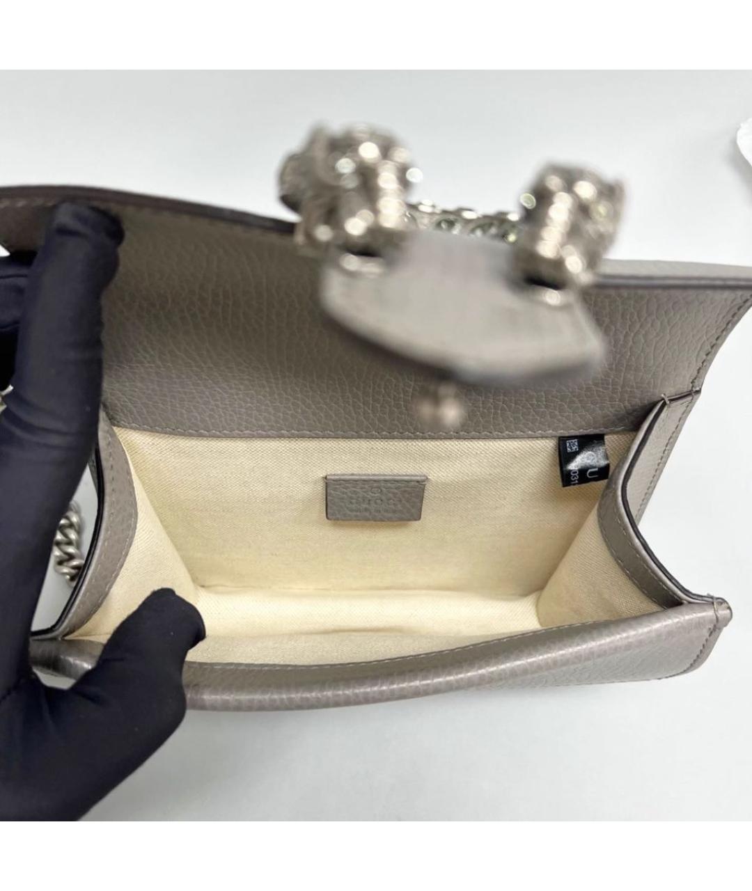GUCCI Бежевая кожаная сумка через плечо, фото 6