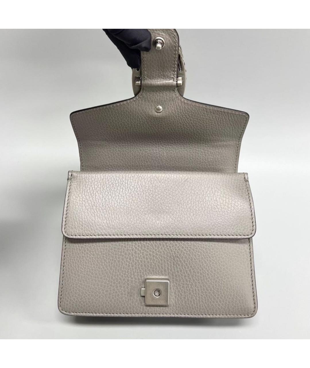 GUCCI Бежевая кожаная сумка через плечо, фото 5