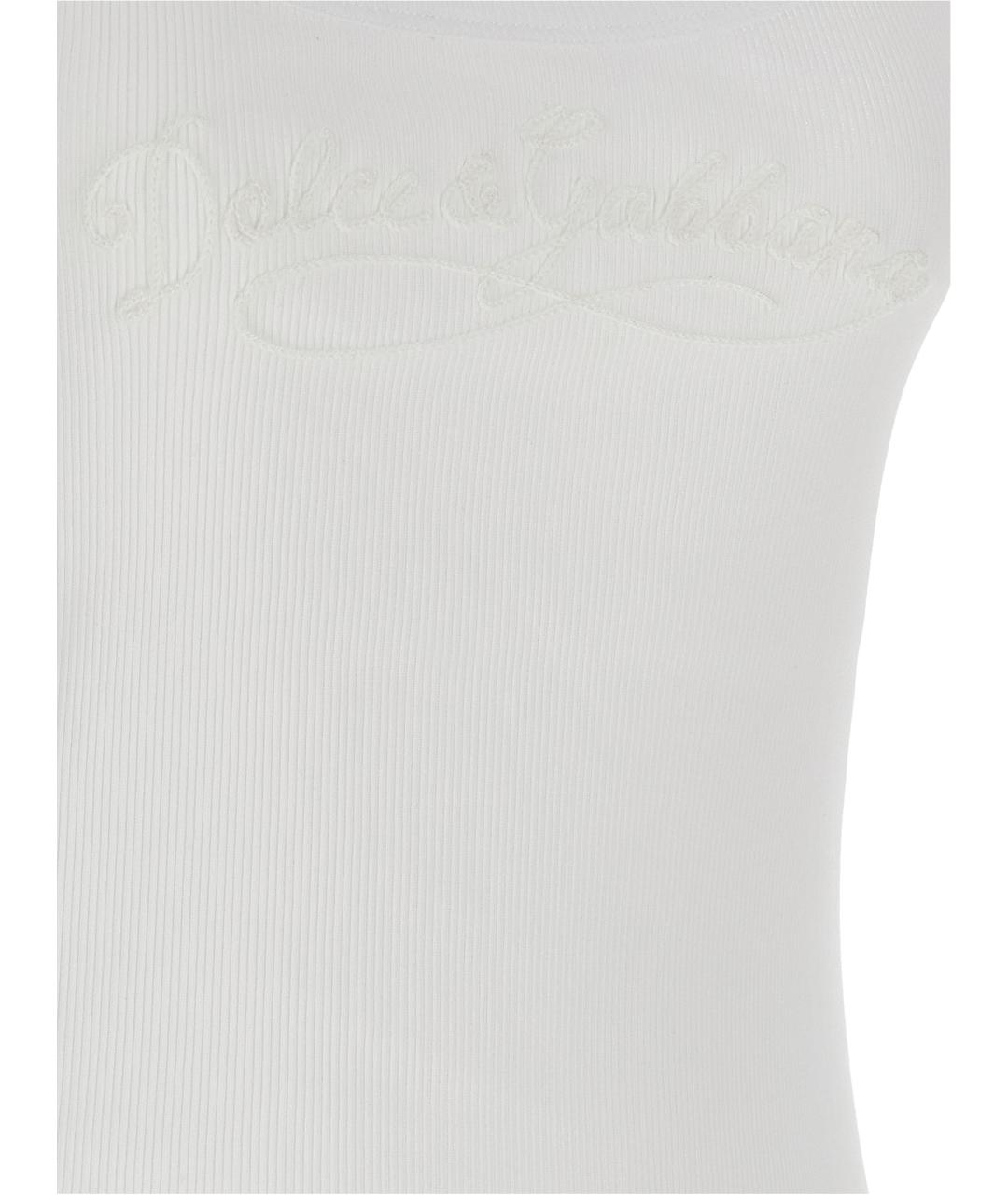 DOLCE&GABBANA Белая хлопковая майка, фото 4