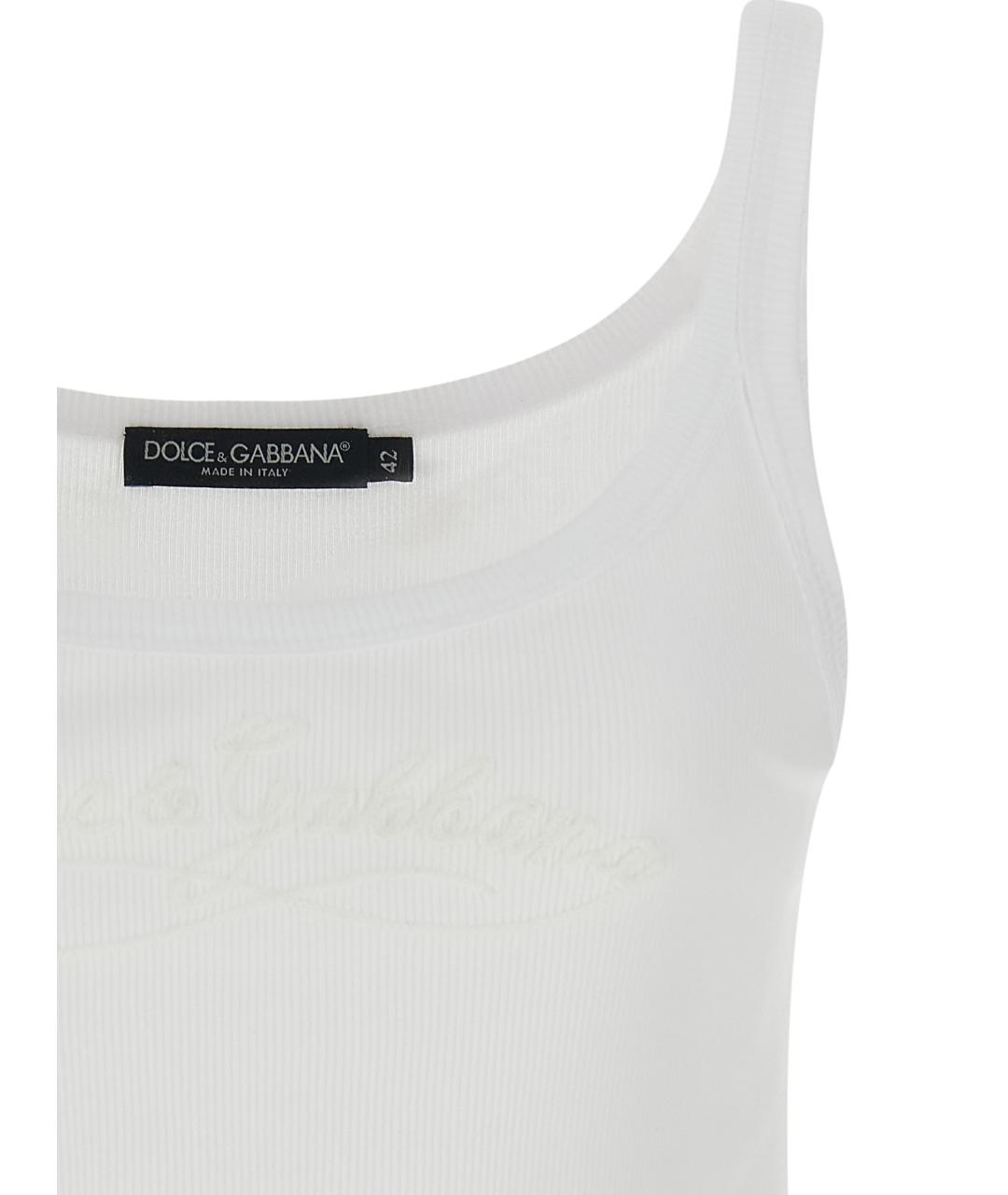 DOLCE&GABBANA Белая хлопковая майка, фото 3