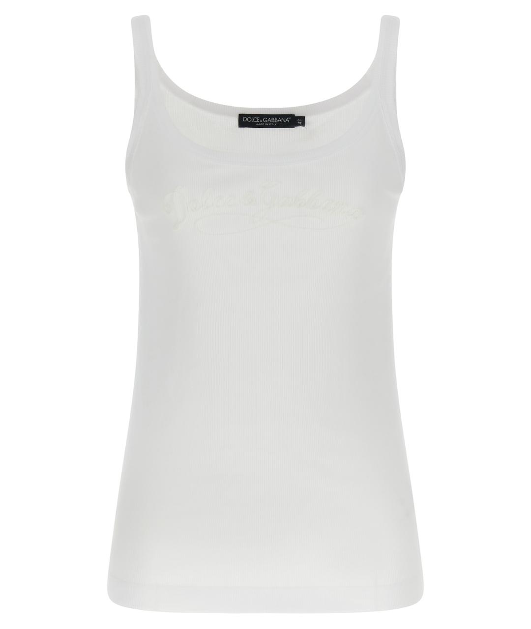 DOLCE&GABBANA Белая хлопковая майка, фото 1