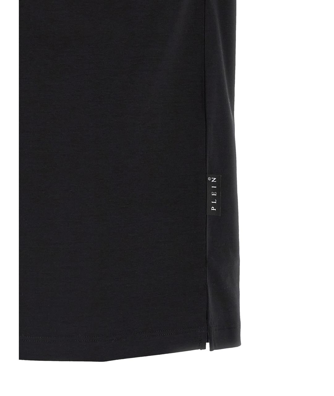 PHILIPP PLEIN Черное хлопковое поло с коротким рукавом, фото 4