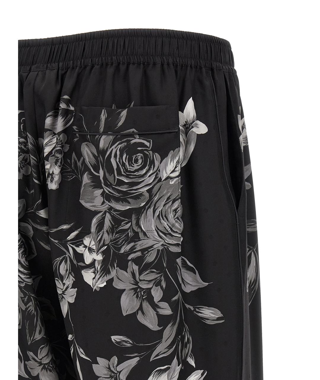 DOLCE&GABBANA Черные шелковые повседневные брюки, фото 4