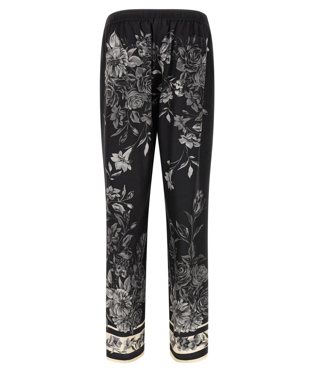 DOLCE&GABBANA Черные шелковые повседневные брюки, фото 2