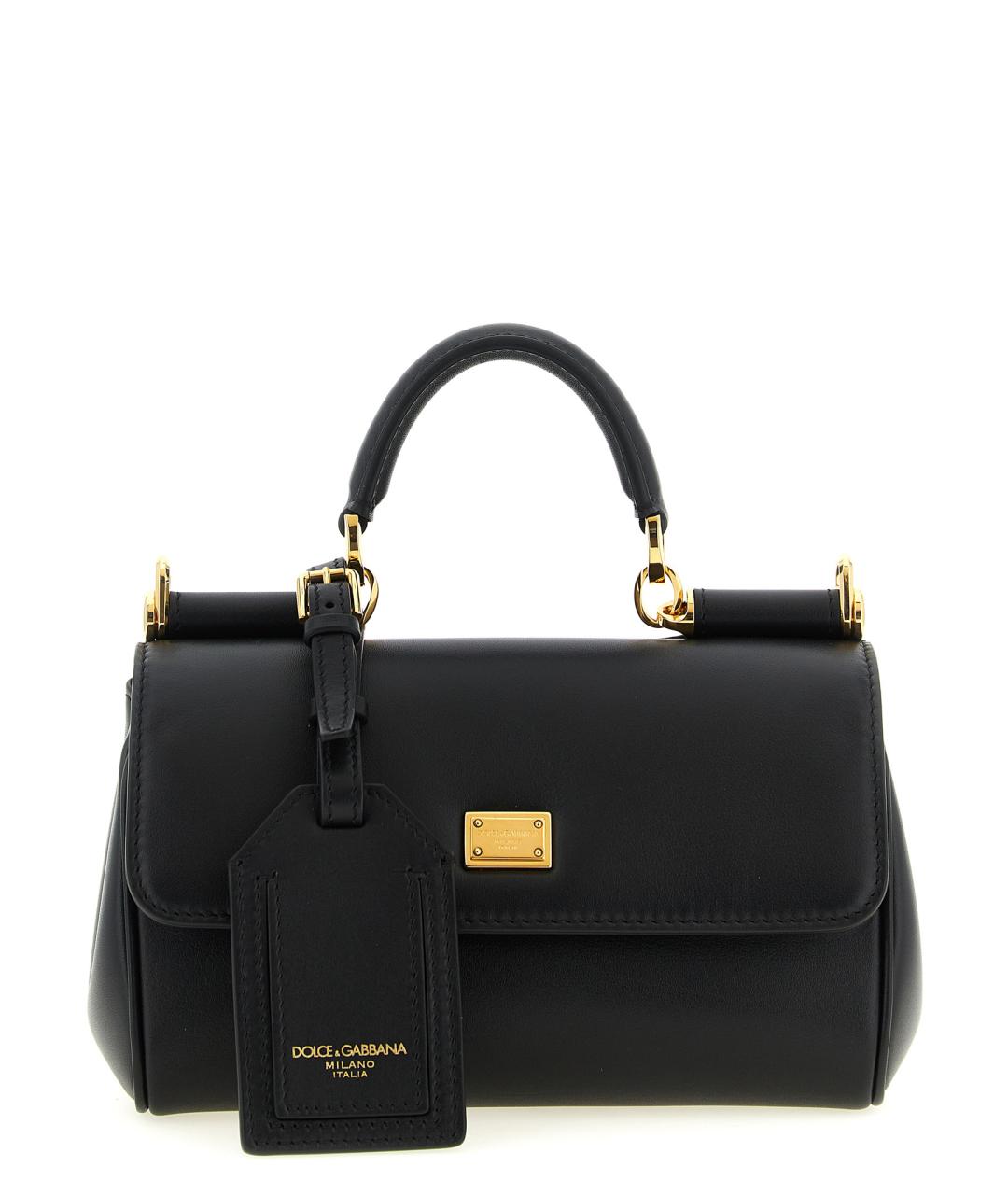DOLCE&GABBANA Черная кожаная сумка через плечо, фото 1