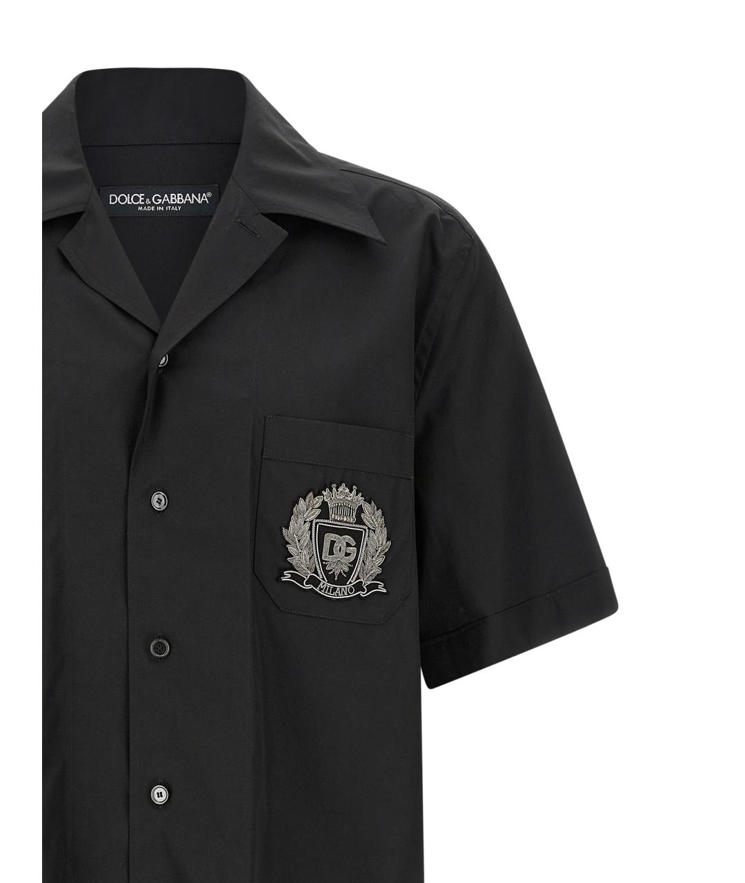 DOLCE&GABBANA Черная хлопковая кэжуал рубашка, фото 3