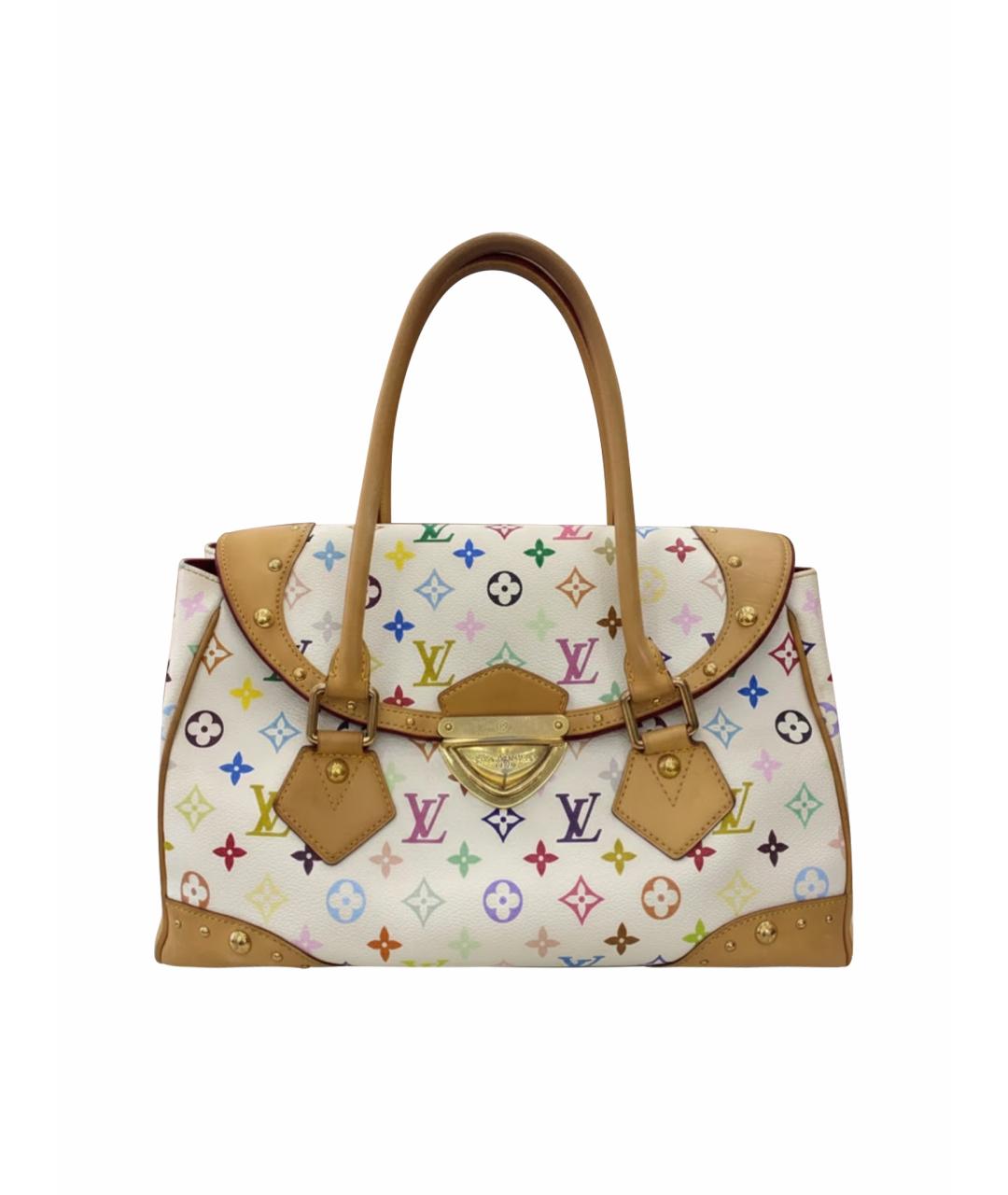 LOUIS VUITTON Белая кожаная сумка с короткими ручками, фото 1