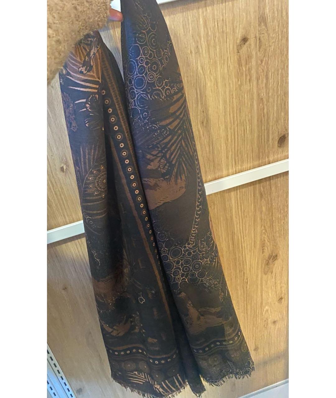 SEVENTY Черный шерстяной шарф, фото 4