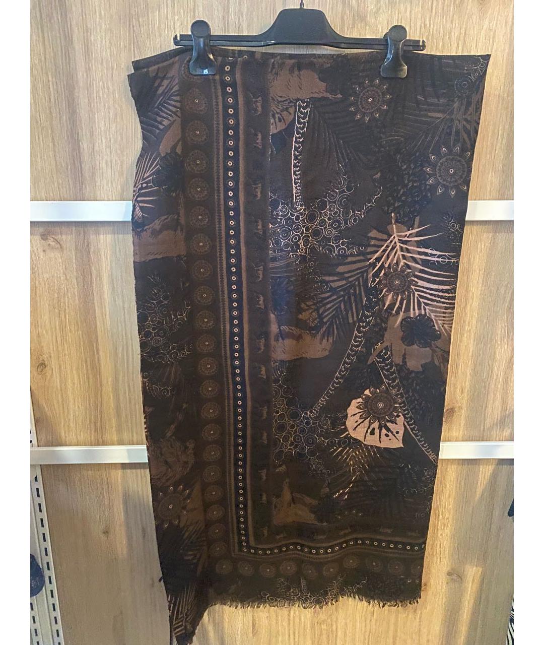 SEVENTY Черный шерстяной шарф, фото 5