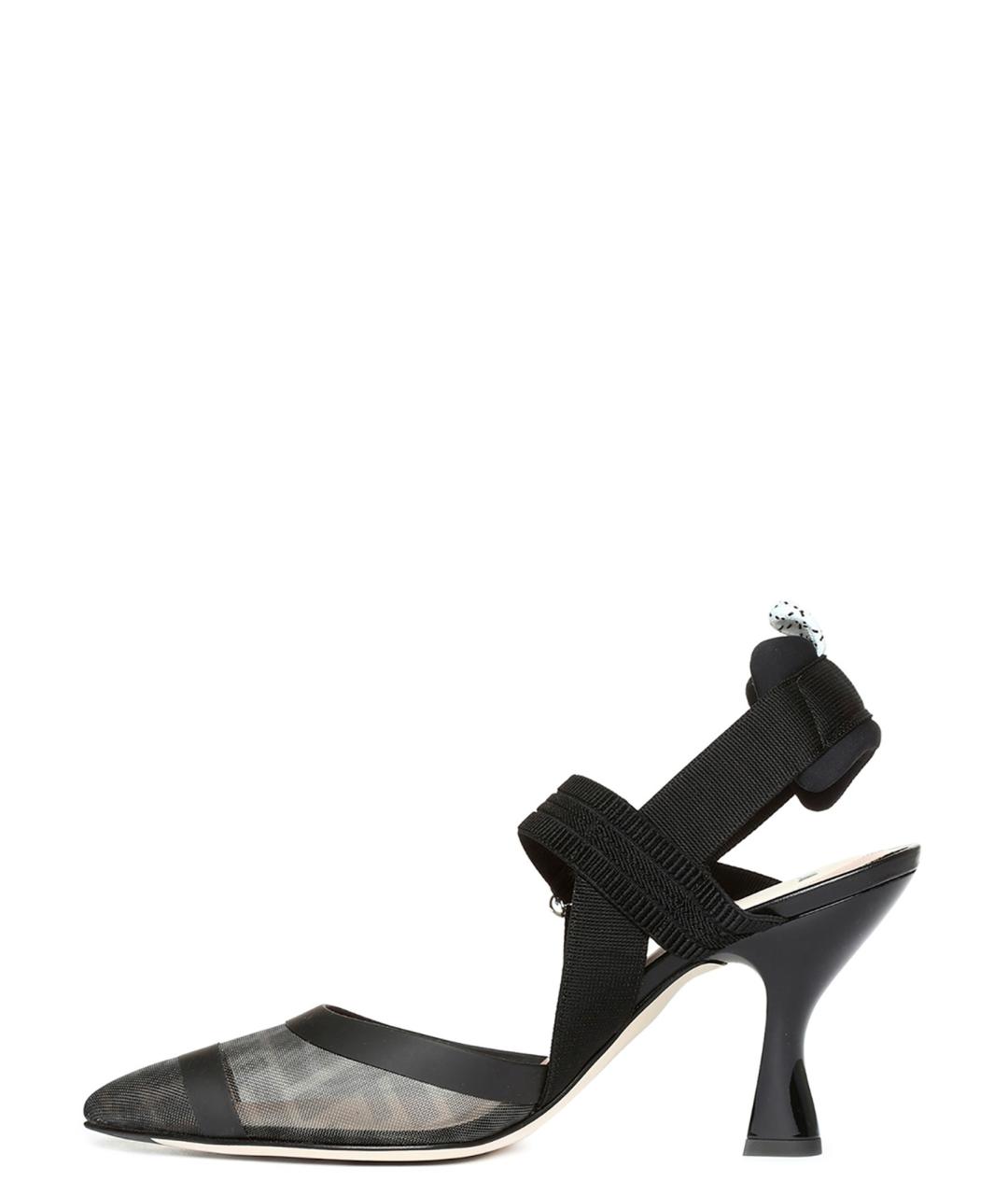 FENDI Черные текстильные туфли, фото 2