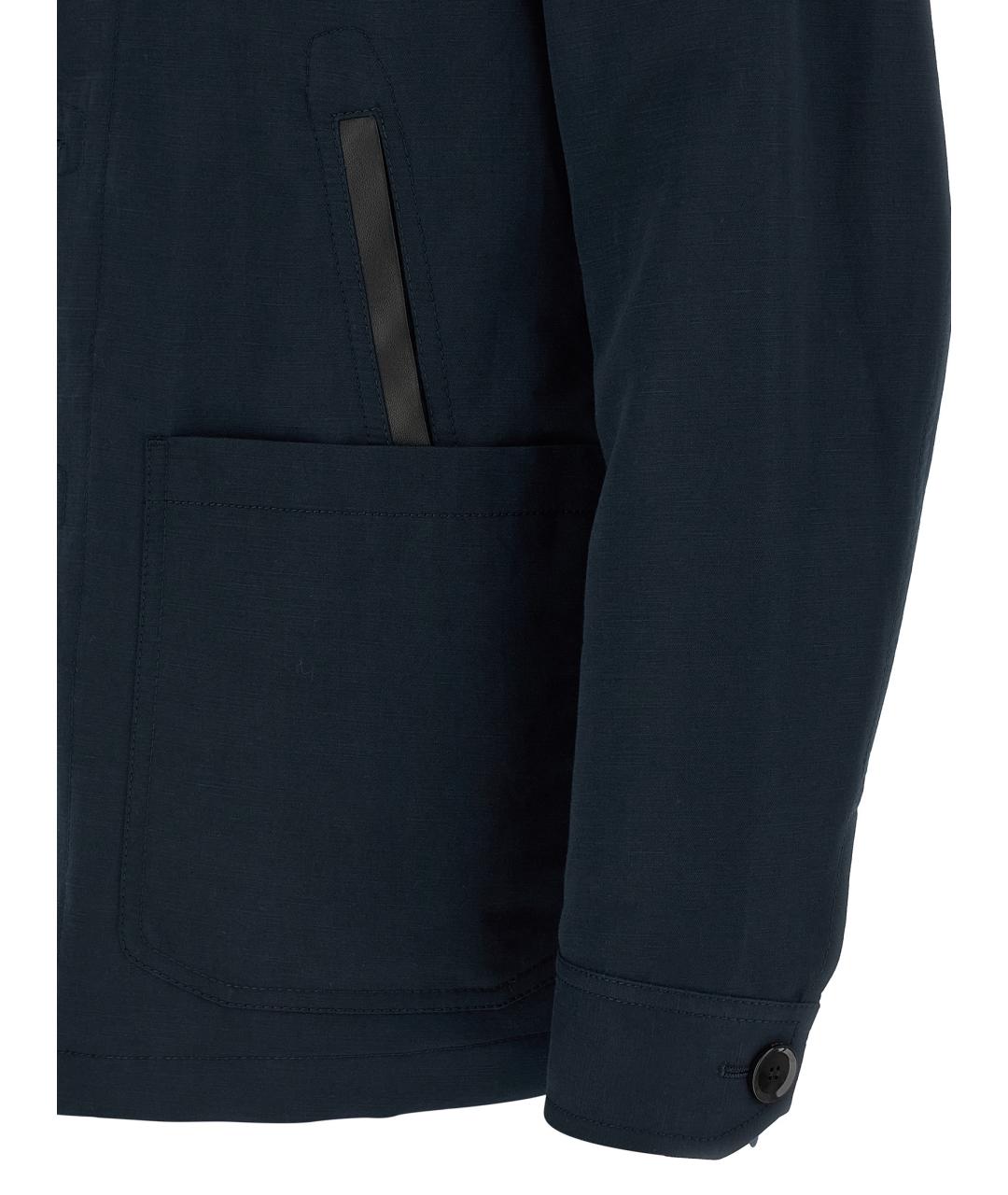 BRIONI Синяя льняная куртка, фото 4