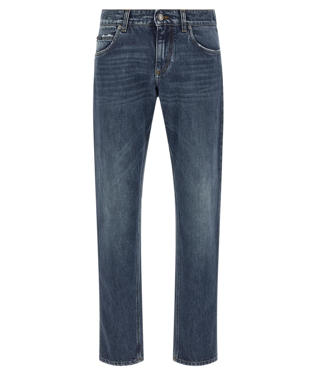 DOLCE&GABBANA Синие хлопковые прямые джинсы, фото 1