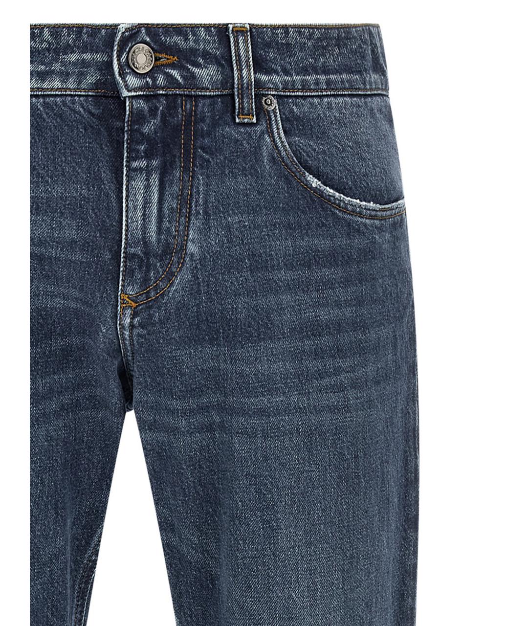 DOLCE&GABBANA Синие хлопковые прямые джинсы, фото 3