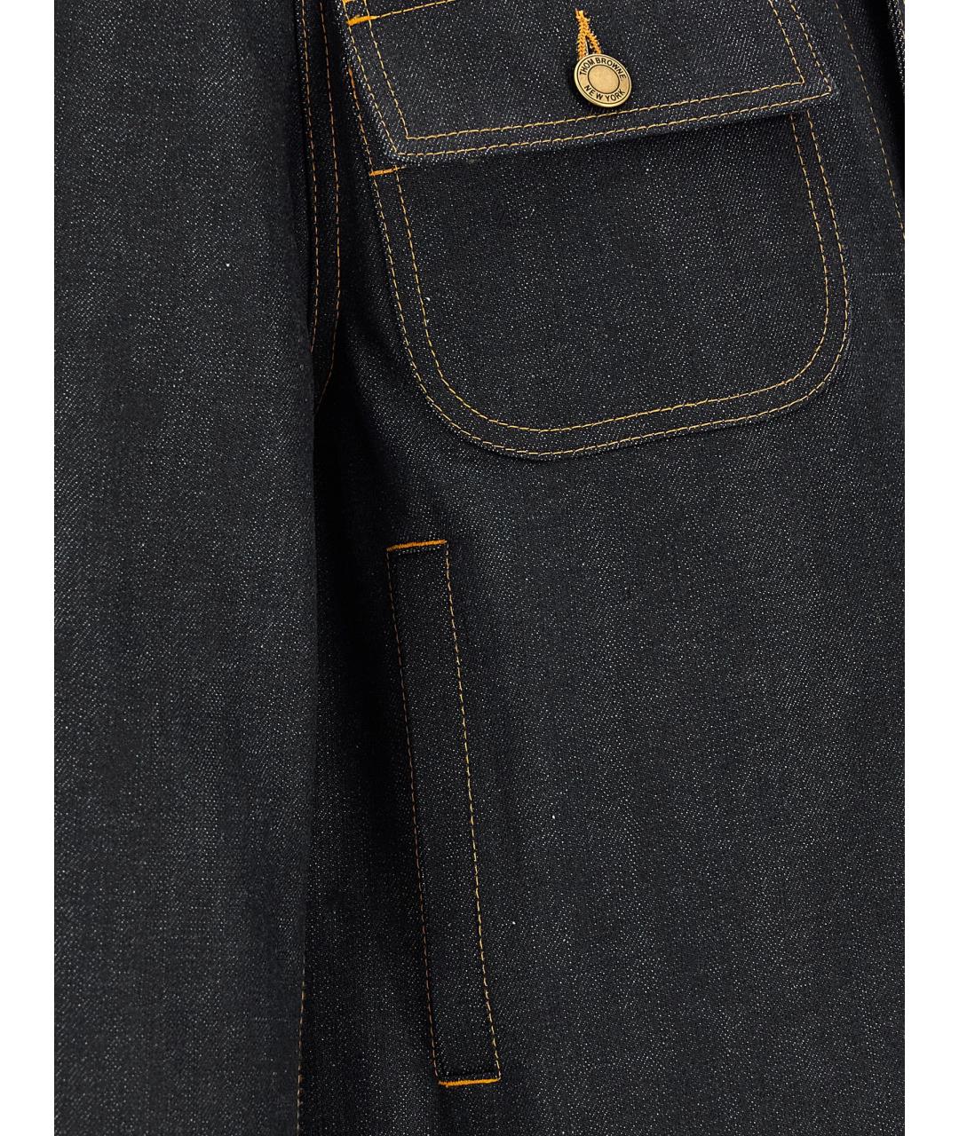 THOM BROWNE Темно-синяя хлопковая куртка, фото 5