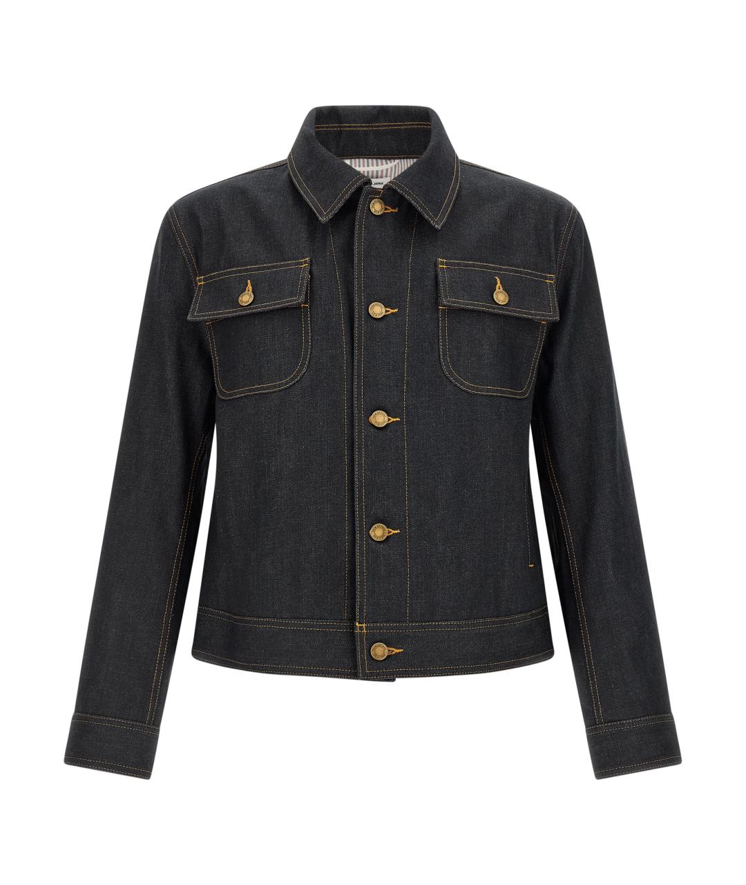 THOM BROWNE Темно-синяя хлопковая куртка, фото 1