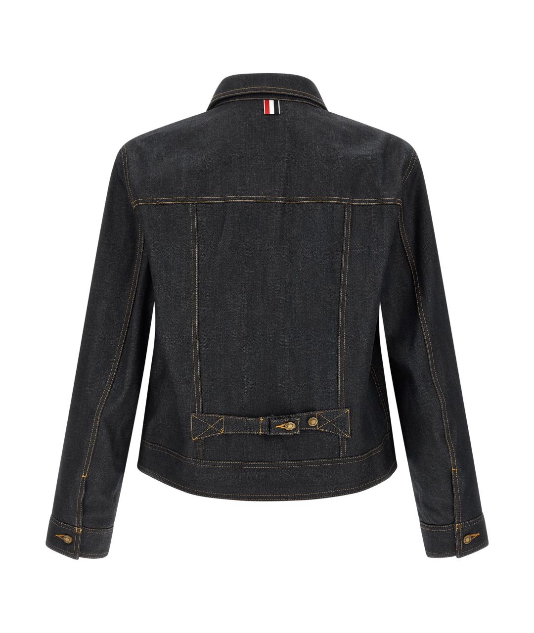 THOM BROWNE Темно-синяя хлопковая куртка, фото 2