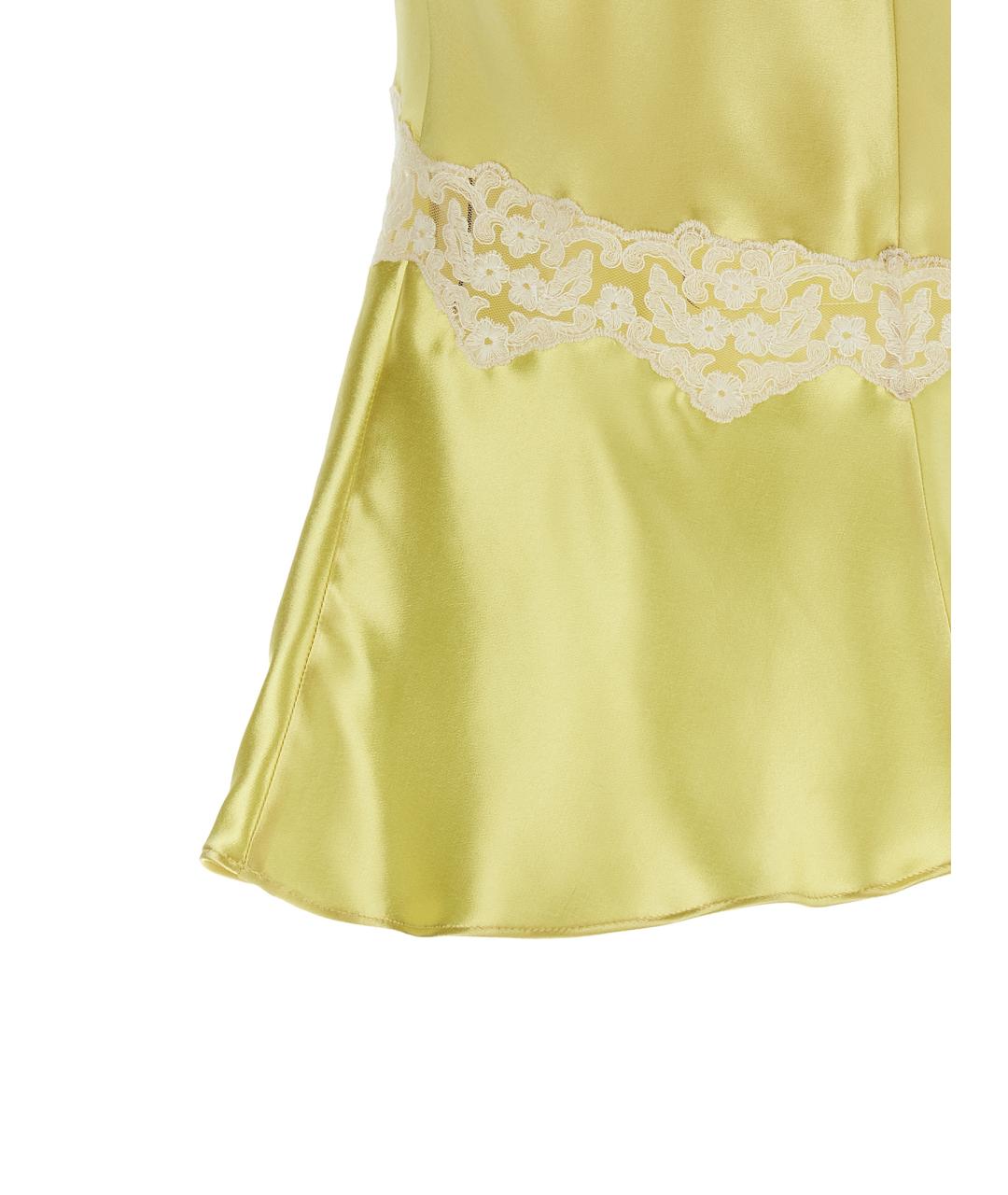 ALBERTA FERRETTI Желтая вискозная блузы, фото 4