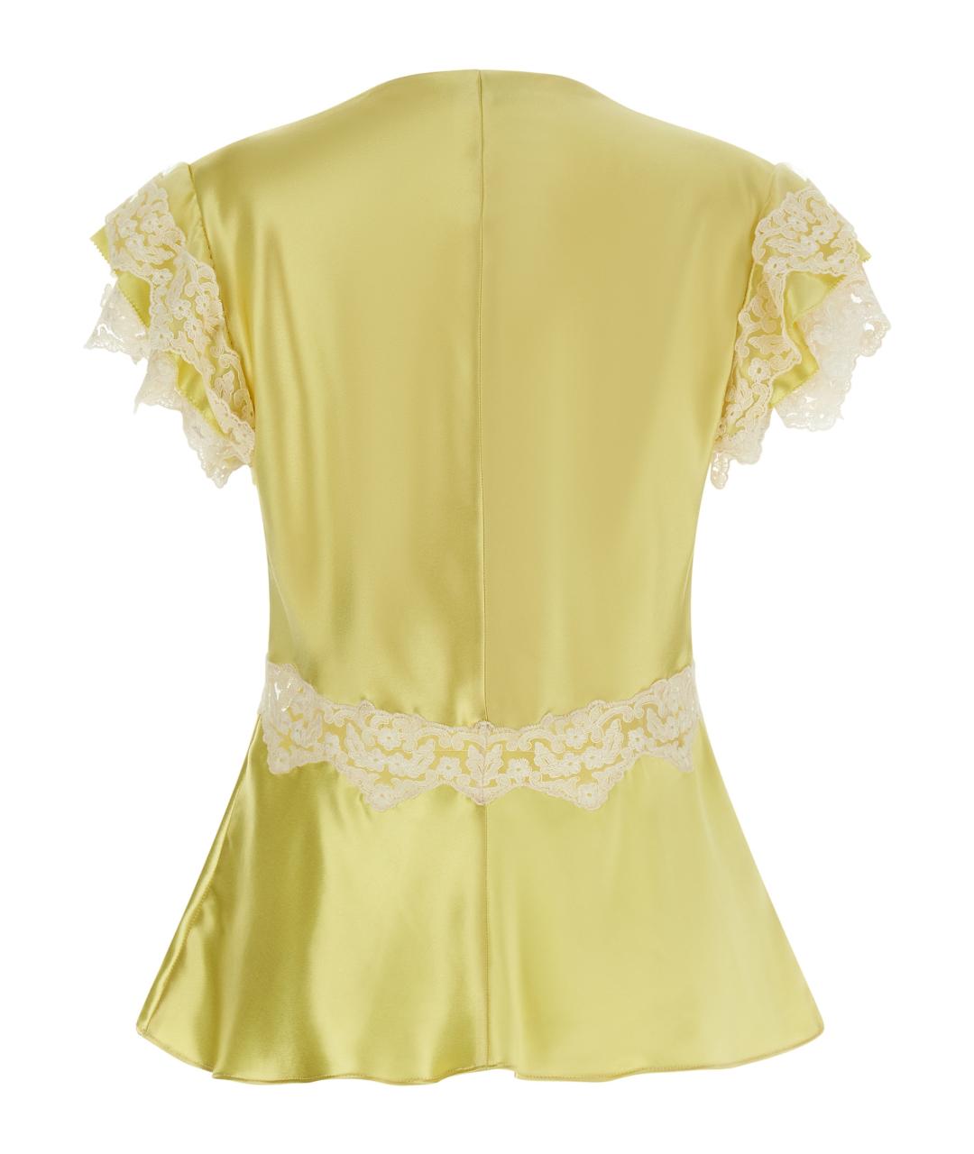 ALBERTA FERRETTI Желтая вискозная блузы, фото 2