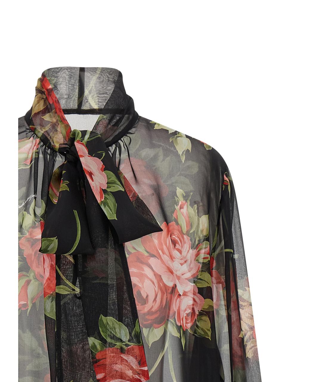 DOLCE&GABBANA Черная шелковая блузы, фото 3