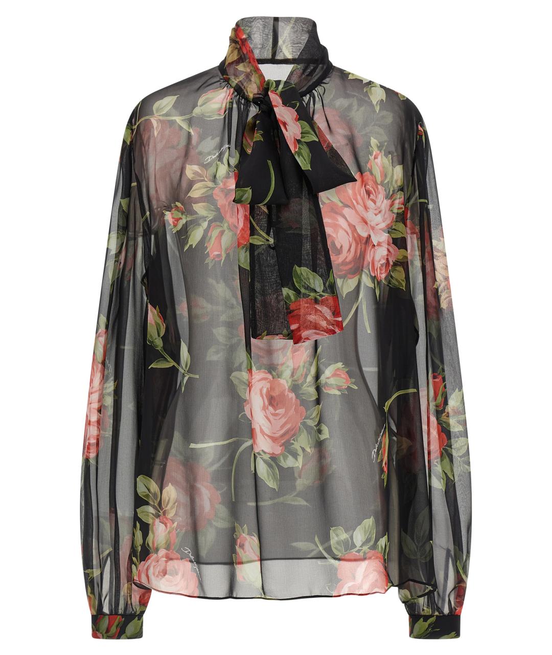 DOLCE&GABBANA Черная шелковая блузы, фото 1