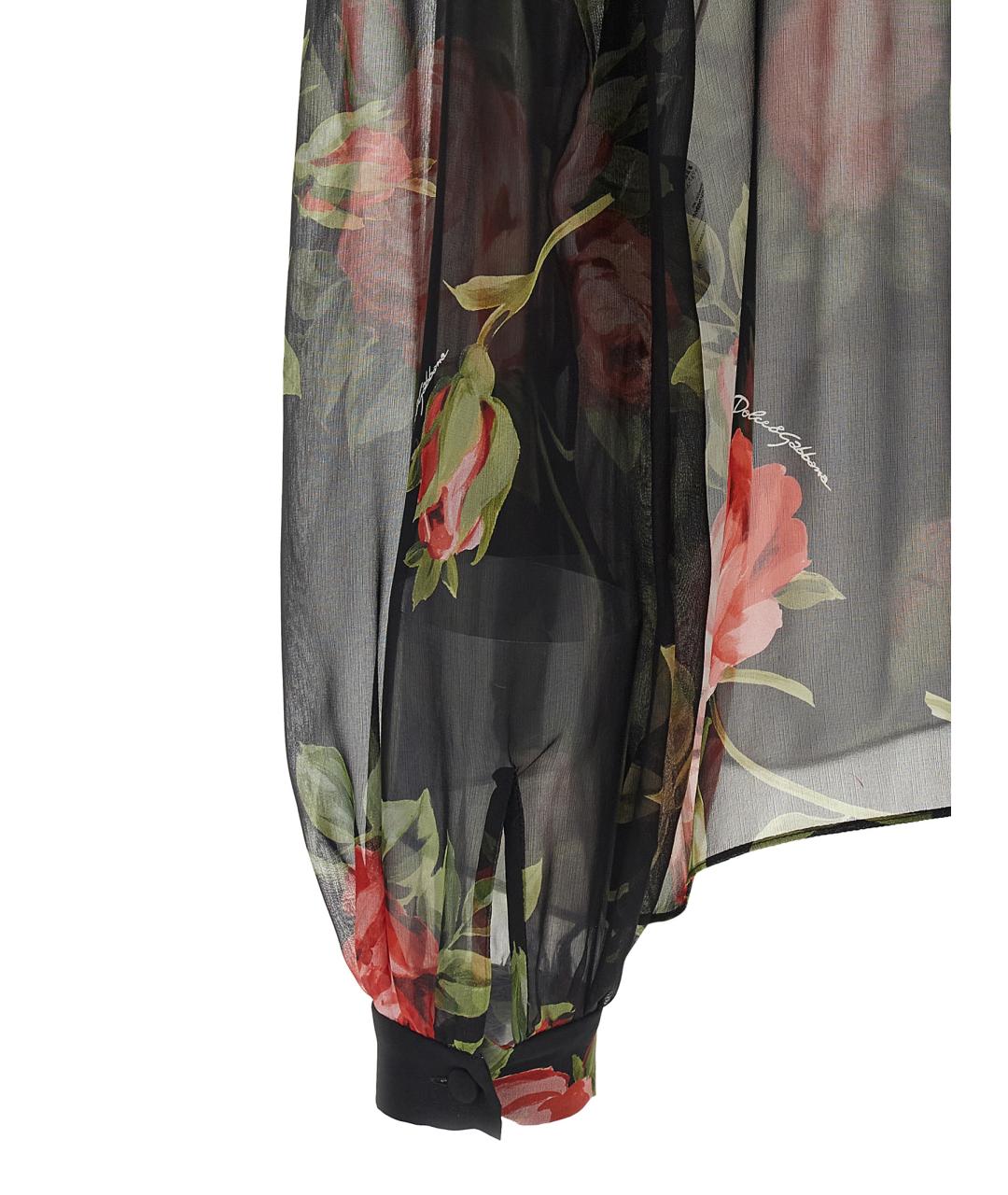 DOLCE&GABBANA Черная шелковая блузы, фото 4