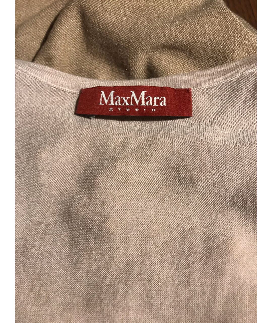 MAX MARA STUDIO Бежевая кашемировая майка, фото 4