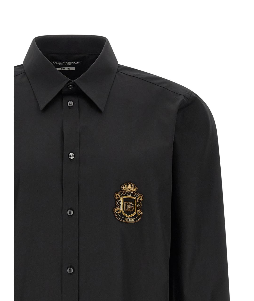 DOLCE&GABBANA Черная хлопковая кэжуал рубашка, фото 3