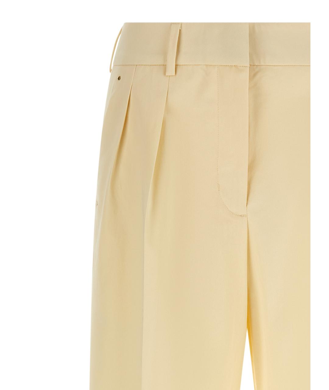 MONCLER Бежевые хлопковые прямые брюки, фото 3
