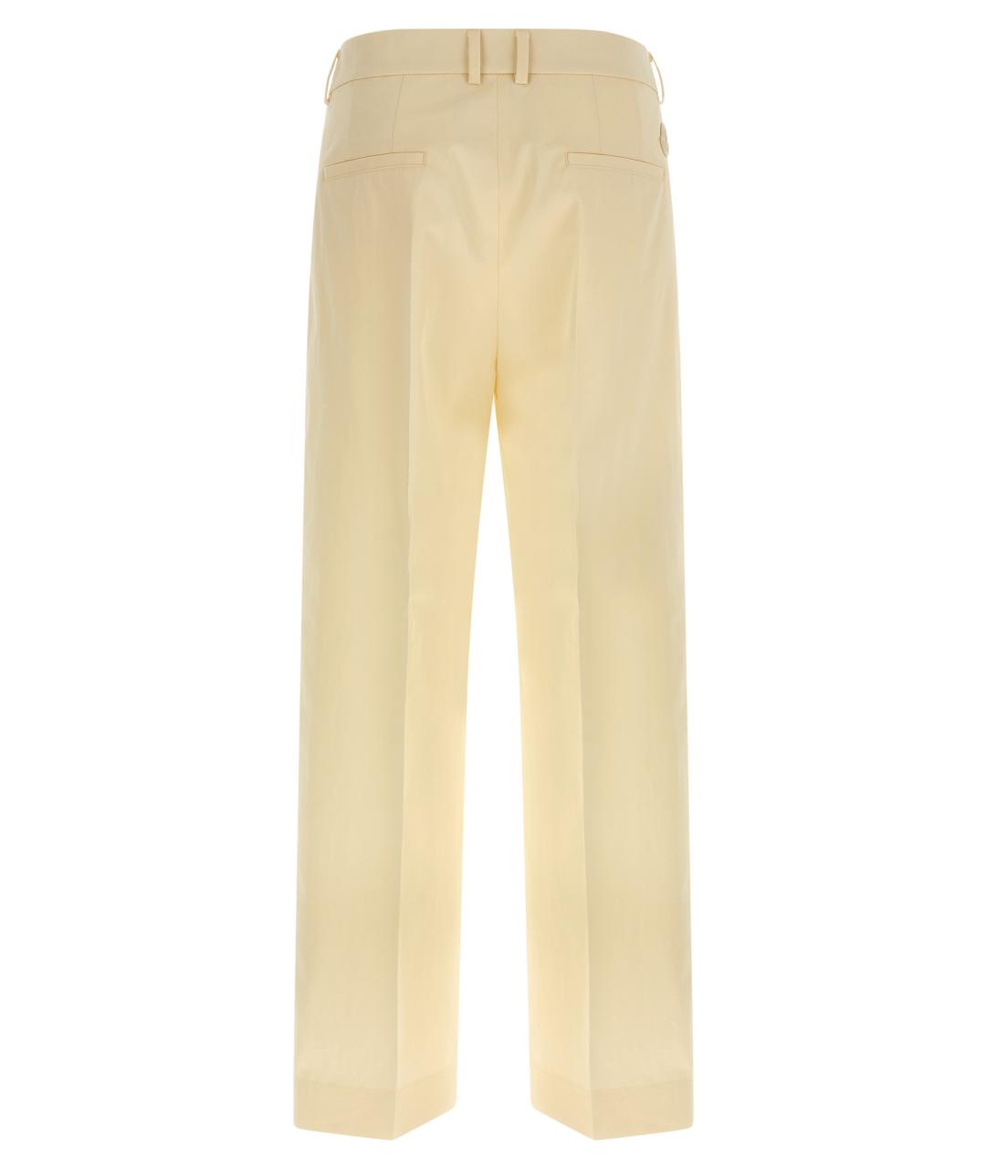 MONCLER Бежевые хлопковые прямые брюки, фото 2