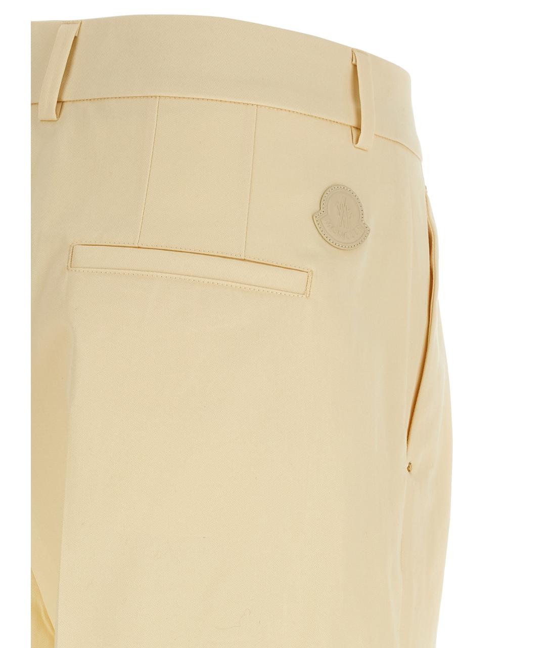 MONCLER Бежевые хлопковые прямые брюки, фото 4
